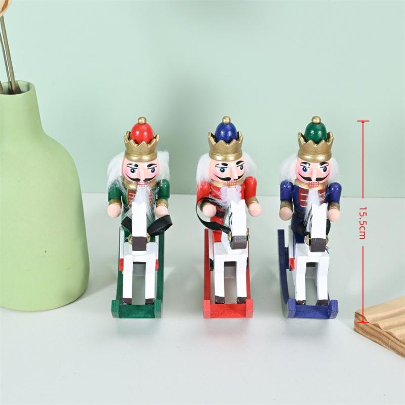 1 Pcs Wood Nutcracker Santa Figure Decoration 25Cm Christmas Santa Claus Nutcracker Holiday Ornaments