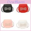 Stylish Mini Pearl Bow Shoulder Bag For Kids In Trendy Black Red Pink And Beige Colors
