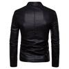 Autumn new men's slim-fit stand-up collar PU leather jacket jacket European and American motorcycle leather jacket