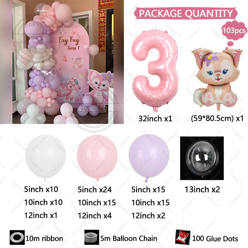 Pink Lina Bell Theme Balloon Balloon Arched Garland Set Macaron Balloon Suitable for Wedding Birthday Shower Gender Reveal Gift