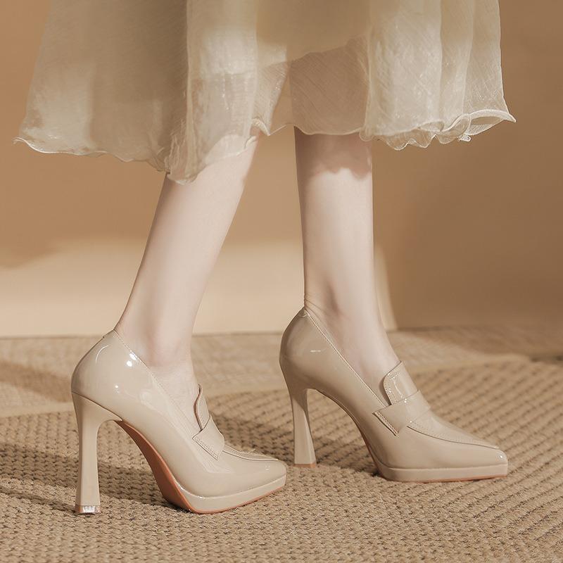 1-1 Autumn new college style pointed head thin heel high heels women's waterproof table not tired feet single shoes women