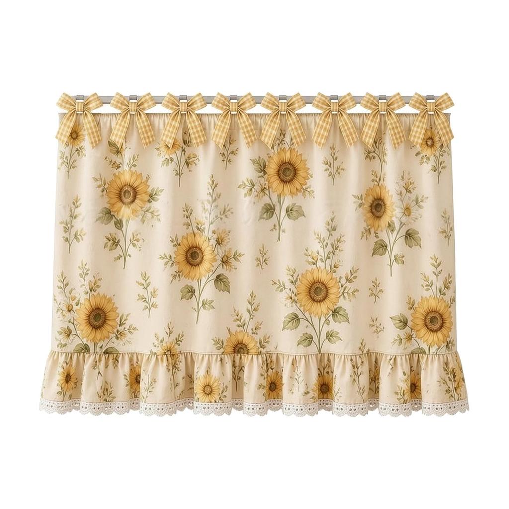 Gathered Material Oven Grip Cover Cozy Ruffled Handle Curtain