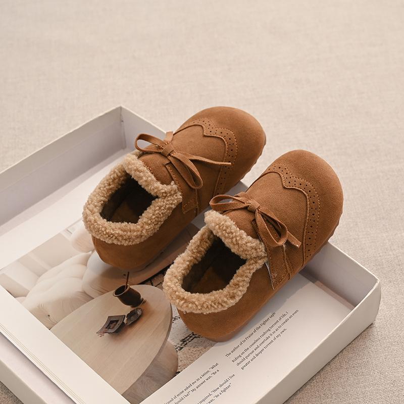 Kids Korean Style Fleece Lined Winter Shoes For Boys And Girls