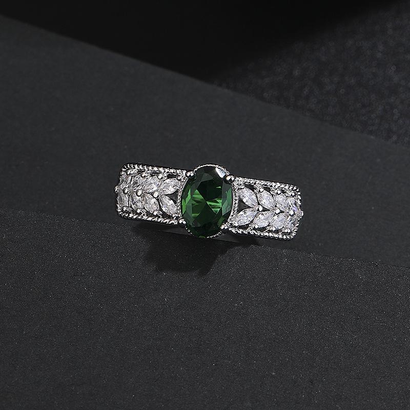 Europäischer & Amerikanischer eiförmiger Weizenäh Damenmode Ring mit vielseitigem exquisitem Edelstein in beliebten Farben