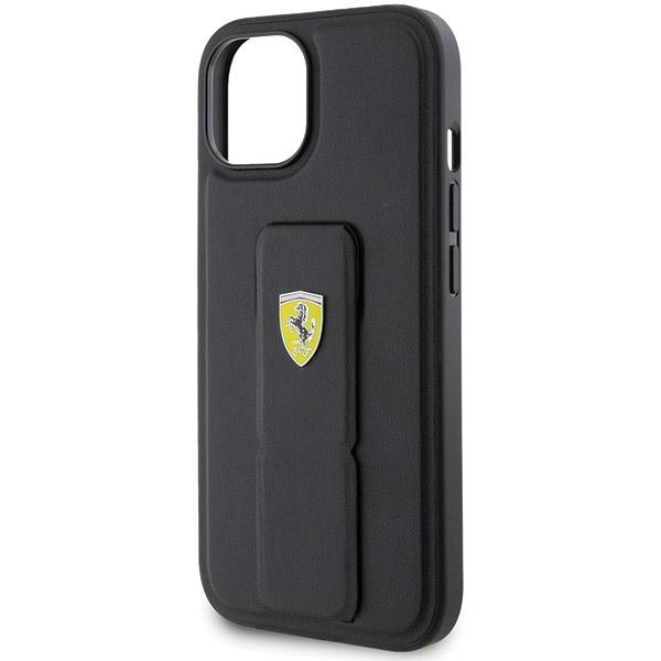 Ferrari Fehcp15Sgspsik Iphone 15 / 14 / 13 6.1 Czarny/Black Hardcase Grip Stand Metal Logo