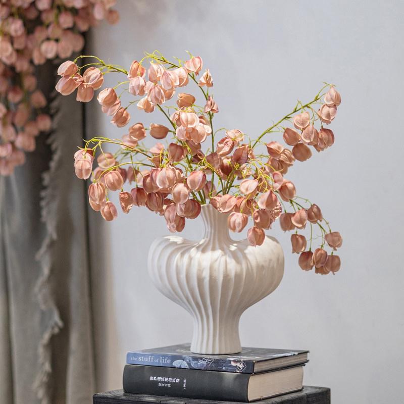 Artificial Physalis Flower Bouquet Room Decor Pink Flower Fruit Tree Wedding Party Decor Aesthetic Art Simulation Flowers