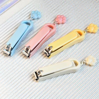 3Pcs Cute Nail Clippers Flat/Oblique Fingernail Cutter Folding Anti-splash Manicure Nail Scissors