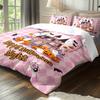 3-piece Halloween Pink Ghost, Castle Pattern, 1 Quilt Cover+2 Pillowcases, Coreless, Soft and Comfortable Duvet Cover Set