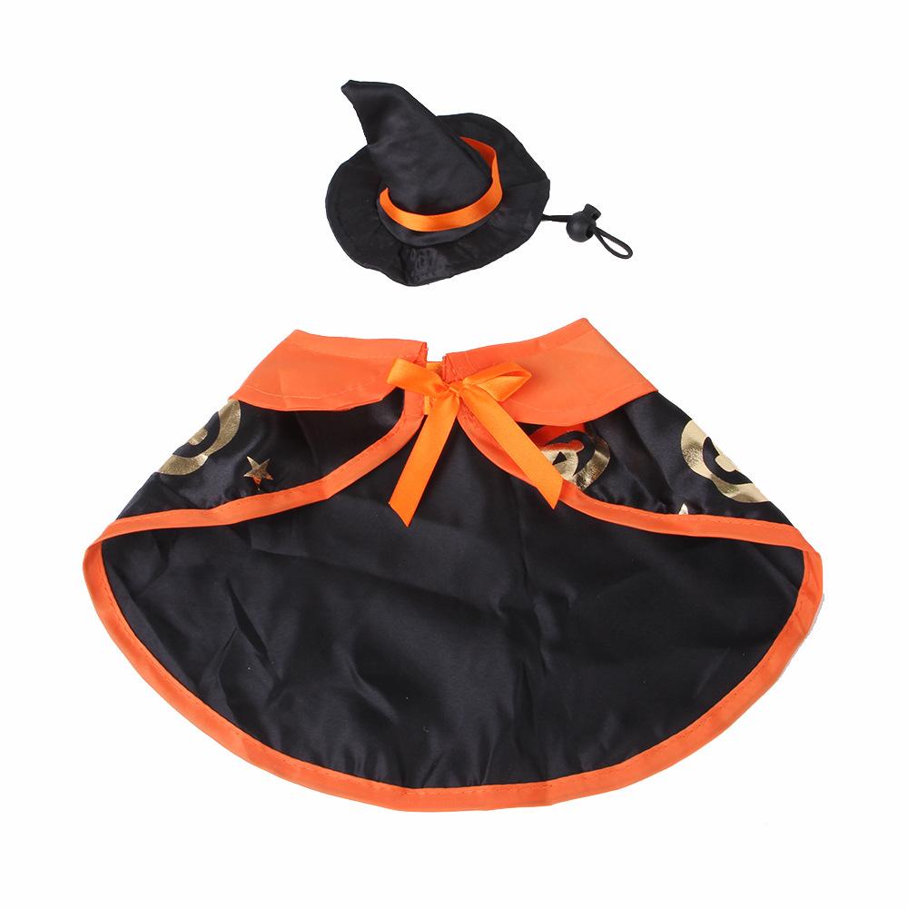 Halloween pumpkin cape set, pet dog dog cat cape hat set accessories