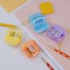 Cute Multi-Color Double-Hole Transparent Lid Pencil Sharpener for Kids