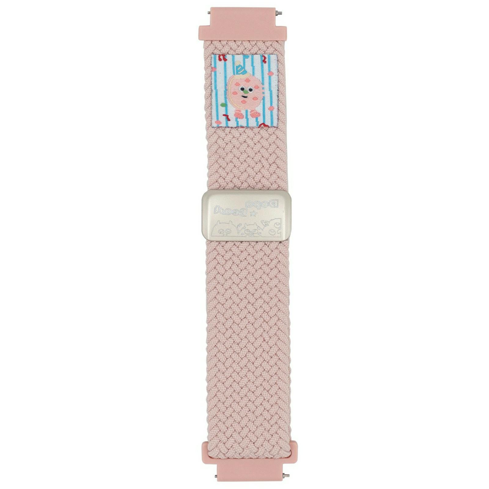 

20mm Nylon Strap for Samsung Galaxy Watch6 Classic/6/5 Pro Little Monsters Decor Braided Watch Band Pink