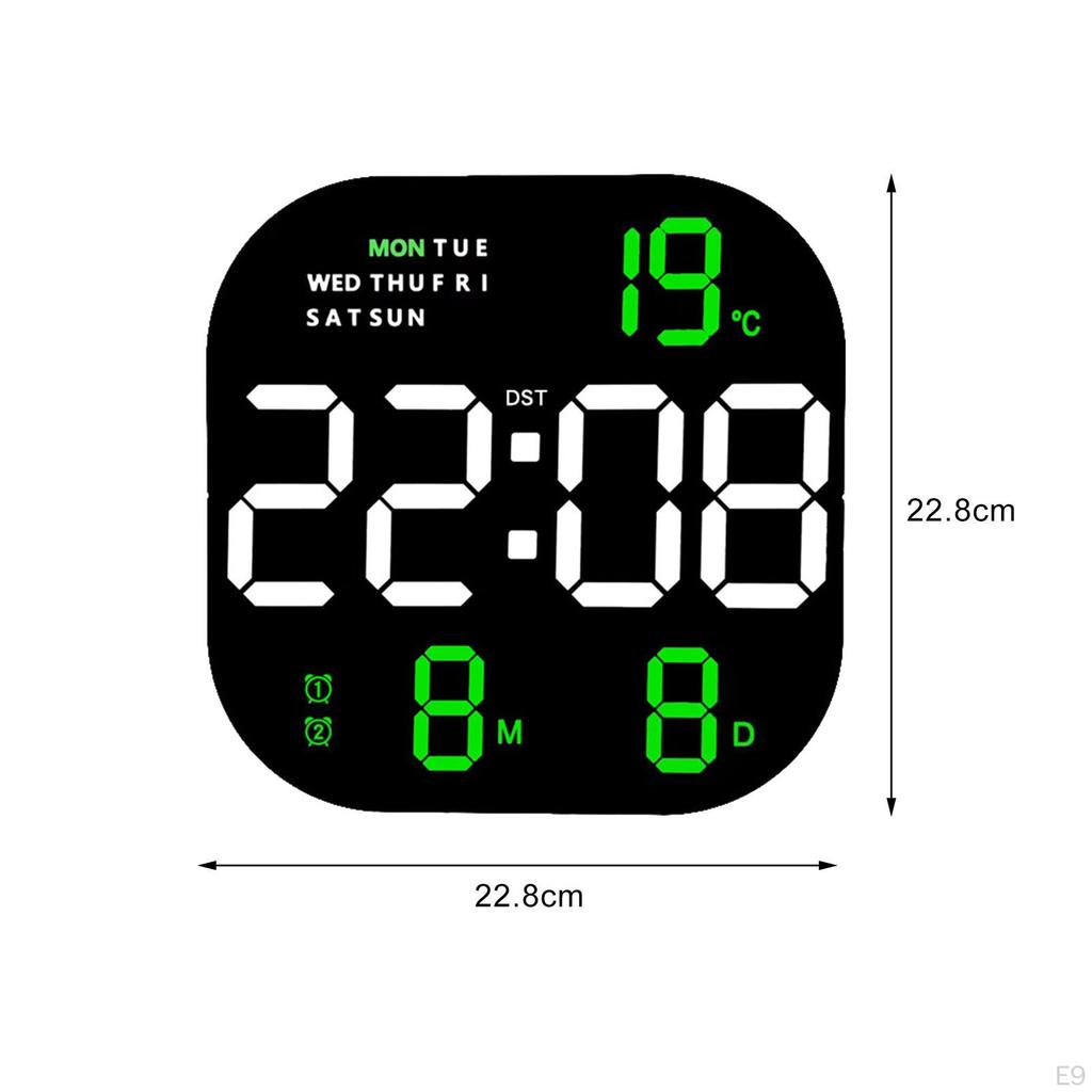Digital Table Wall Clock Dimmer Large LED Display Screen Desktop Alarm for Beside Teenagers