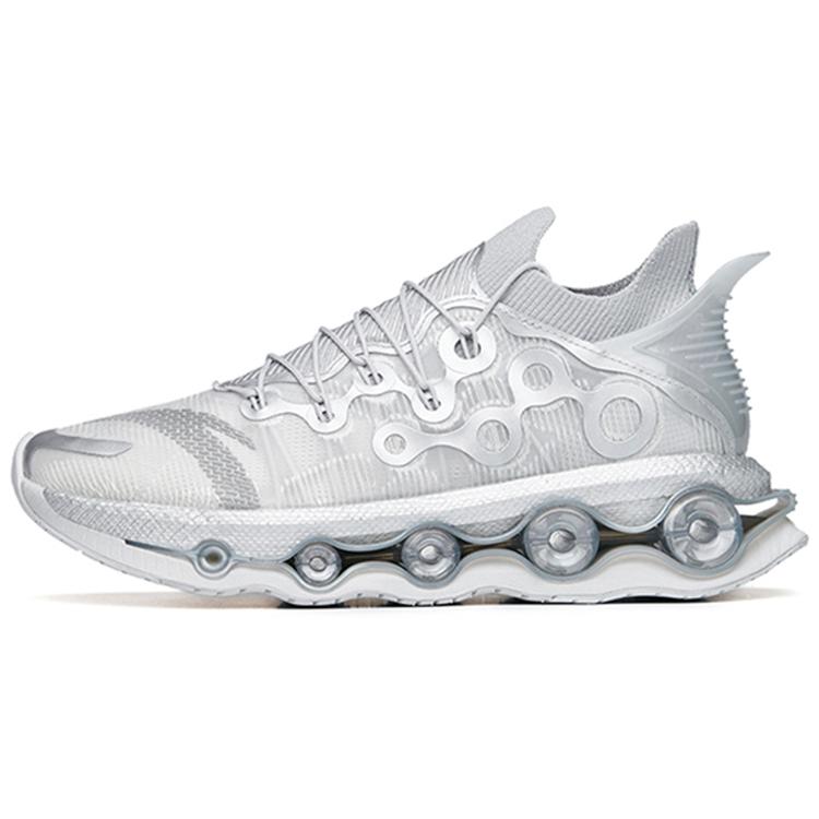New Anta Running Collection Cushioned Anti Slip And Wear Resistant Lightweight Low Top Running Shoes Men's Silver 112215559-5