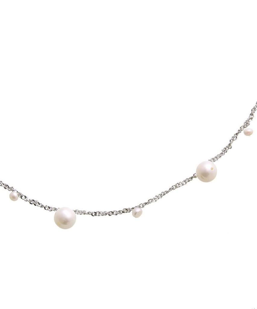 [VINGTAINE] Freshwater Pearl Necklace, Medium Chain, Screw Chain, Simple, Gift for Women, Casual and Cute, C3330-S-