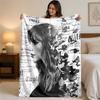 Taylor Swift Print Flannel Blanket Cozy Warm Plush Throw Blanket For Bed Sofa Couch Indoor Household Use