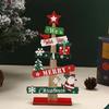 1 Stück Holz-Weihnachtsbaumschmuck Weihnachtsmann Schneemann 2026 Frohe Weihnachten Heimdekoration Neujahr Schreibtischdeko Navidad