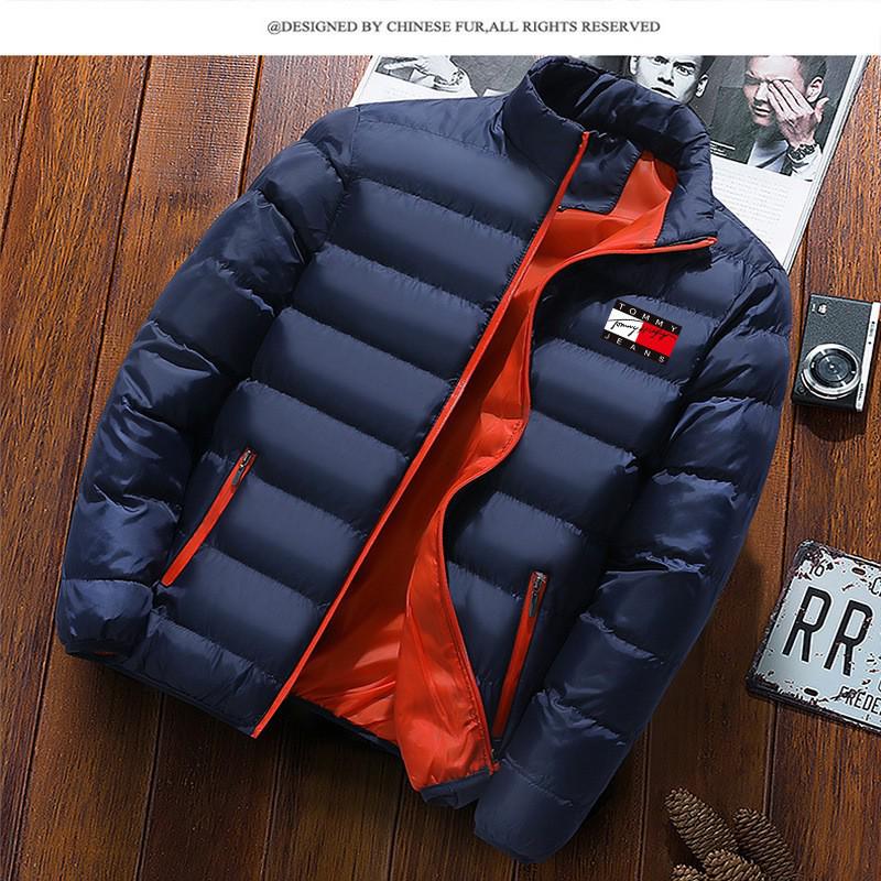 

2026 Men s Korean Style Slim Fit Winter Cotton Jacket, Trendy Mid-Length Thickened Down Warm Coat M темно-синий
