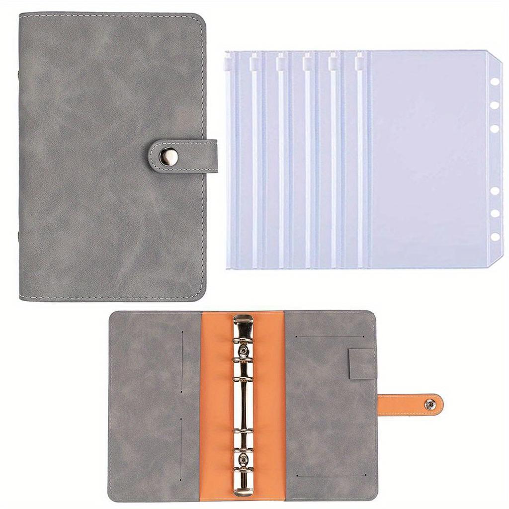 A6 Budget Binder Planner Notebook Cover PU Loose-leaf Handbook 6 Holes Binder Diary Agenda Paper Cover Stationery