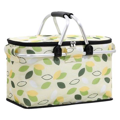 Picnic Bag Foldable Picnic Basket Insulated Comfortable Handle Ice Pockets Cooler Bag for Picnic