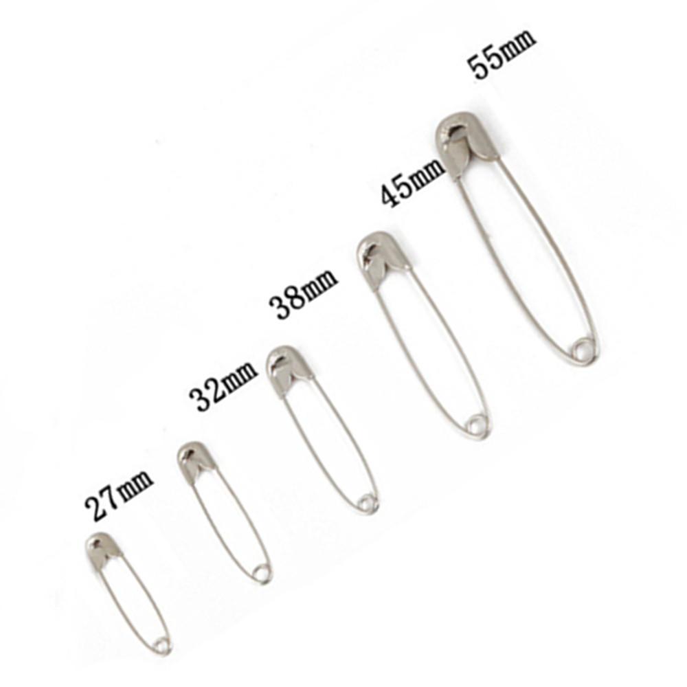 High Quality 50pcs Safety Pins DIY Sewing Tools Accessory 5 Kinds Size Silver Metal Needles Large Safety Pin Small Brooch YJ379