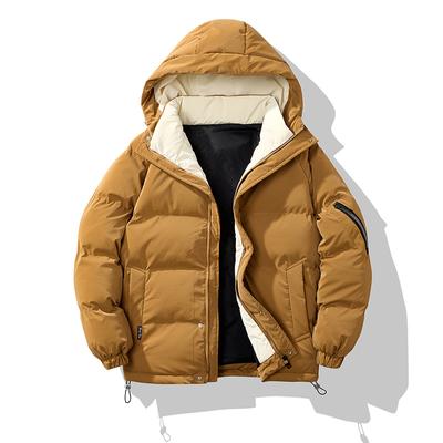 Europa und die Vereinigten Staaten Herren-Herbst- und Wintermantel mit Baumwollpolsterung, Trend für kalte und dicke Brotkleidung, lässiger, warmer, mit Baumwolle gepolsterter Mantel