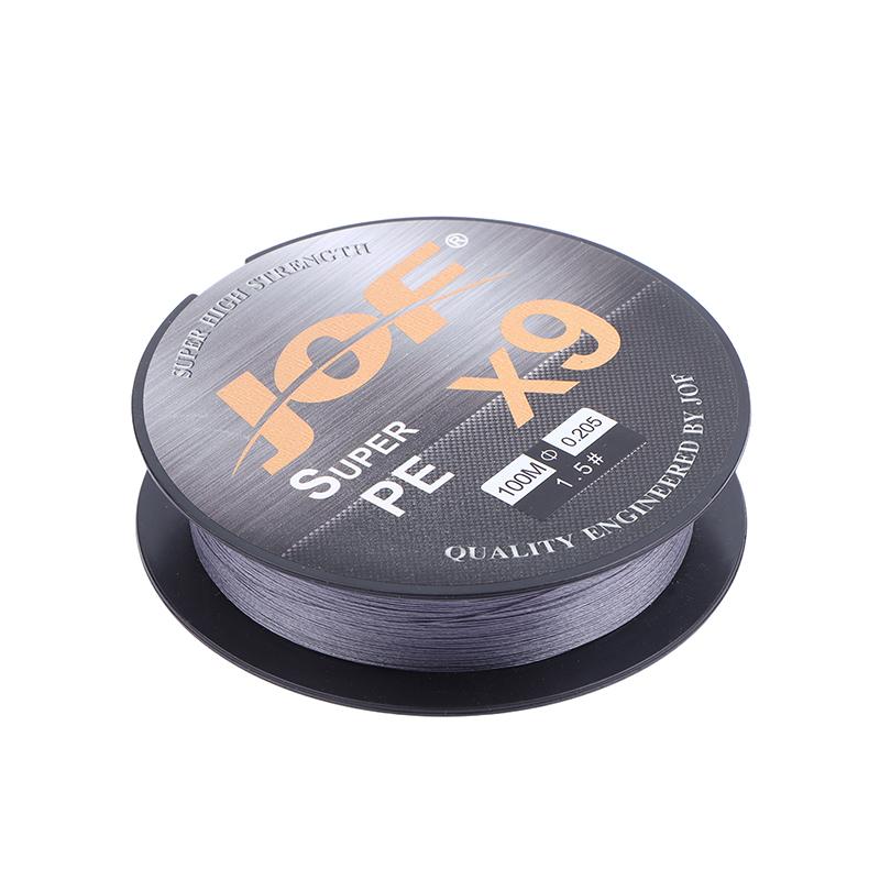 9 Braids PE Braided Fishing Line Wear-Resistant for Freshwater And Saltwater Rainbow & Gray Colors