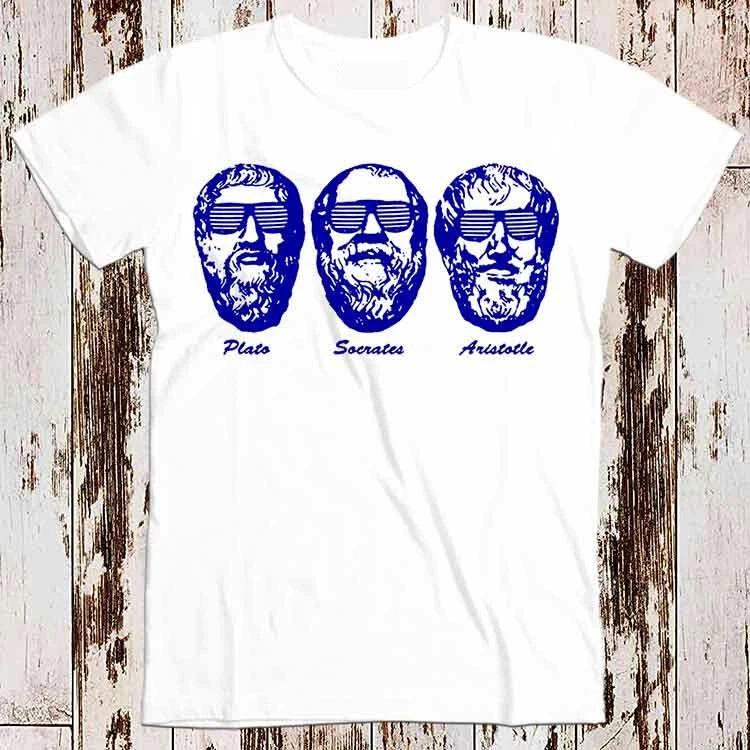 Socrates Plato Aristotle Philosophers Geek 80s Retro Top Tee T Shirt 8777 L