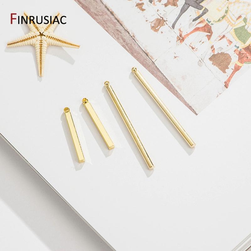 14K Goldbeschichtetes Kupfermetall 2 Arten Dünne Stäbchen Anhänger Charms für DIY Ohrringe Schmuckherstellung Zubehör Komponenten