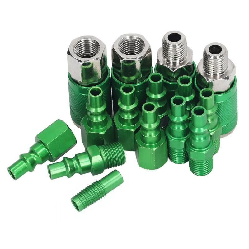 Universal Air Hose Fittings Aluminum Quick Connectors Universal Air Couplers & Plugs set High Pressure Air Fittings set
