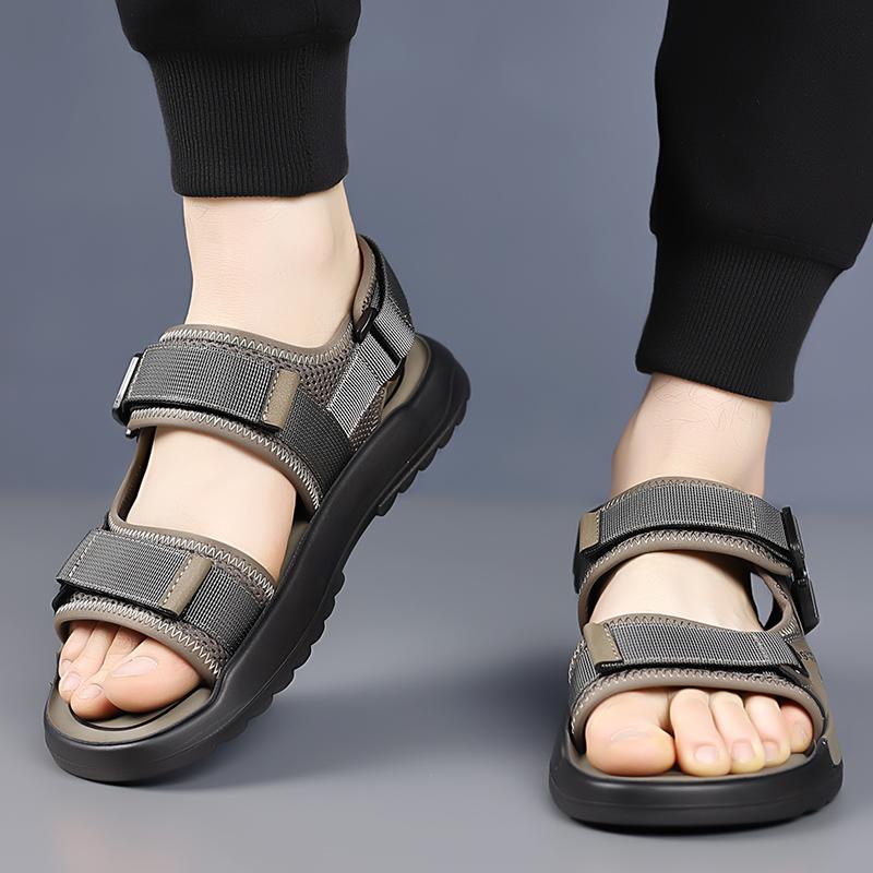 Fashion Fashion Commute Men Sandals Outdoor Soft Sole Breathable Beach Sports Shoes Casual Leather Sandals Lightweight Open Toe Sandals