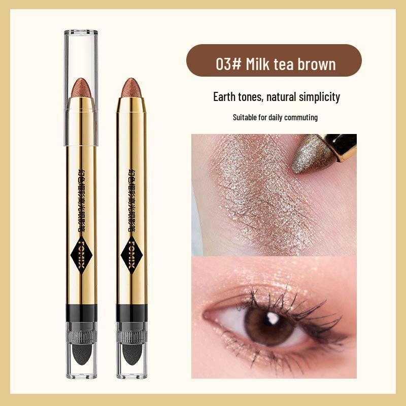 FOMIX Dual-Color Iridescent Eyeshadow Stick: Smudge-Proof, Pearlescent, Brightening, Pigmented Highlighter for Under-Eye and Shadow.