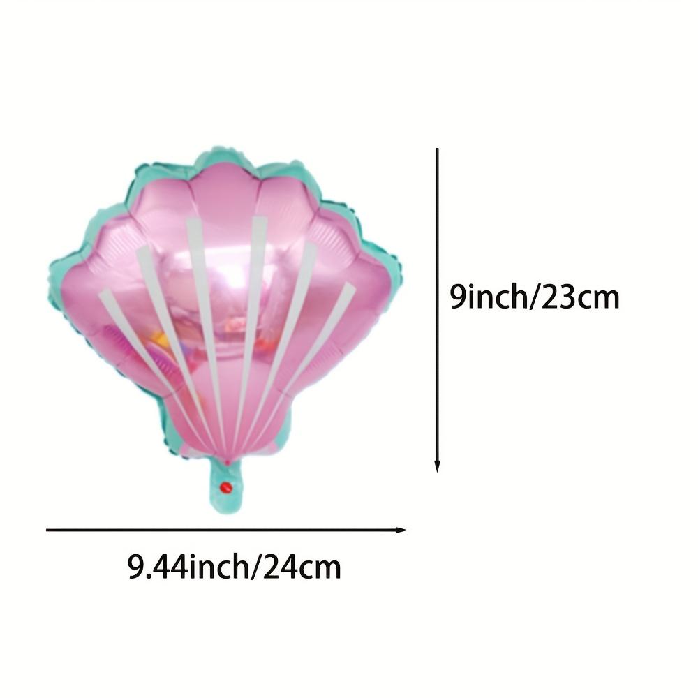 10-Pack of Shell-Shaped Aluminum Foil Balloons, 5 Mini Shell-Shaped Pink Balloons, 5 Mini Shell-Shaped Purple Balloons, Very Suitable for Birthday Pa