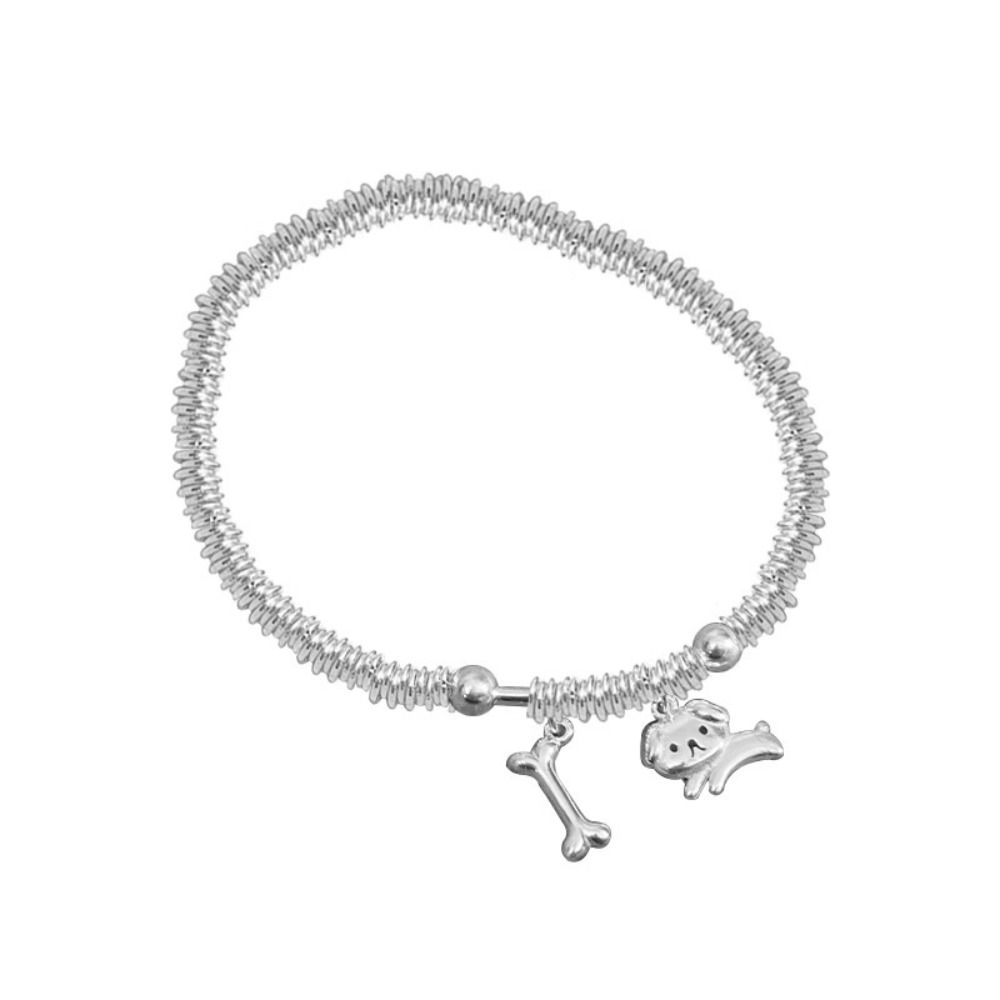 2PCS Cute Cat Fish Bracelet Lovers Friends Metal Beaded Bracelet Cute Dog Bracelets  Friendship