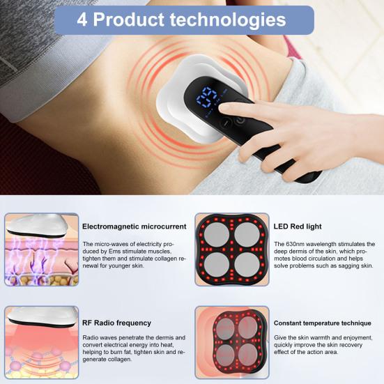 Yousheng Cordless Weight Loss Device Handheld Body Massager for Belly Waist Leg Butt 3 Modes Rechargeable Massager Gift for Women Men