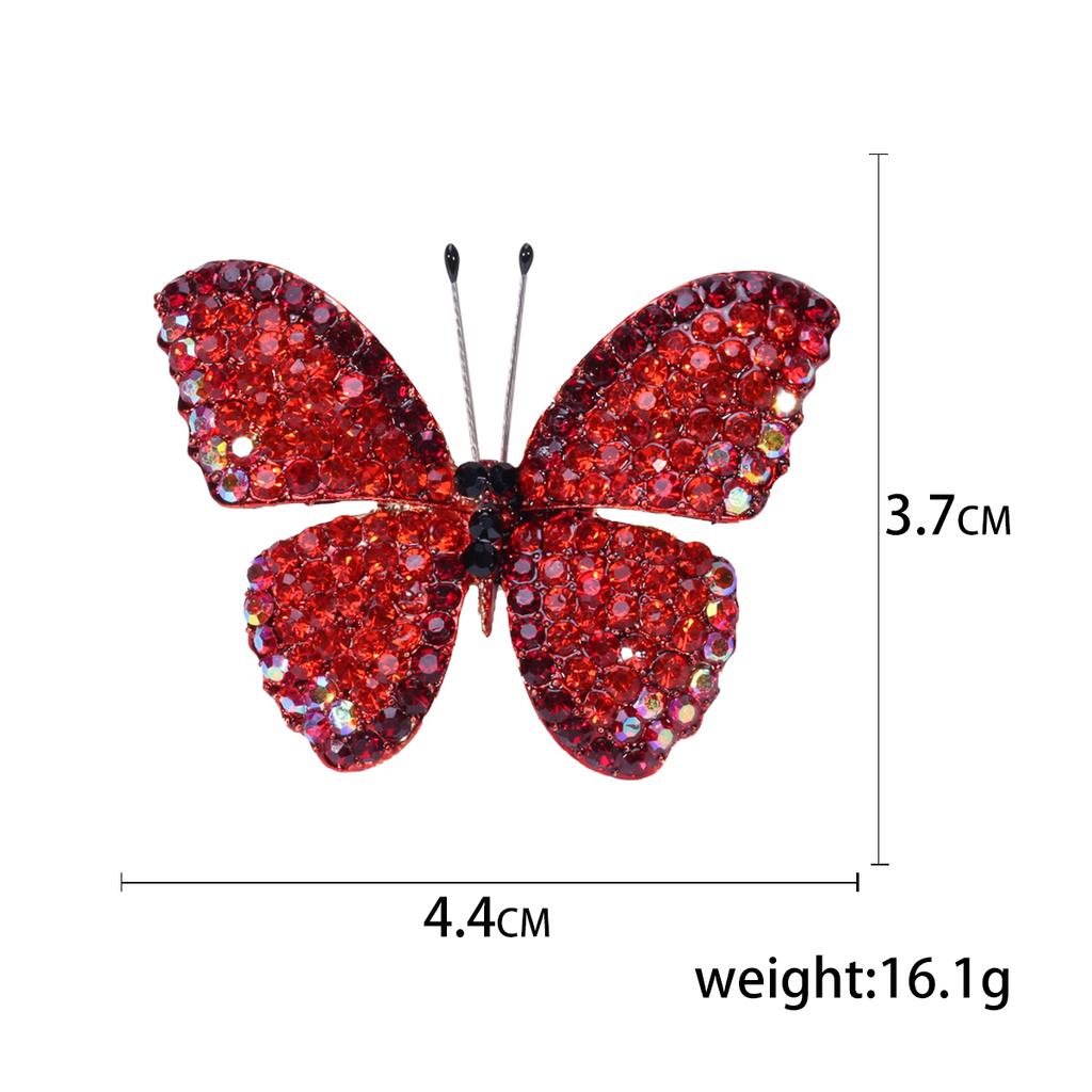 Rhinestone Butterfly Brooches for Women Unisex Enamel Insect Pins Banquet Party Backpack Gifts Jewelry Accessories