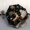 Golden Deer with Presents Christmas OrnamentUmbrella, Portable 3-Fold Compact Umbrella,Christmas Gift ES614