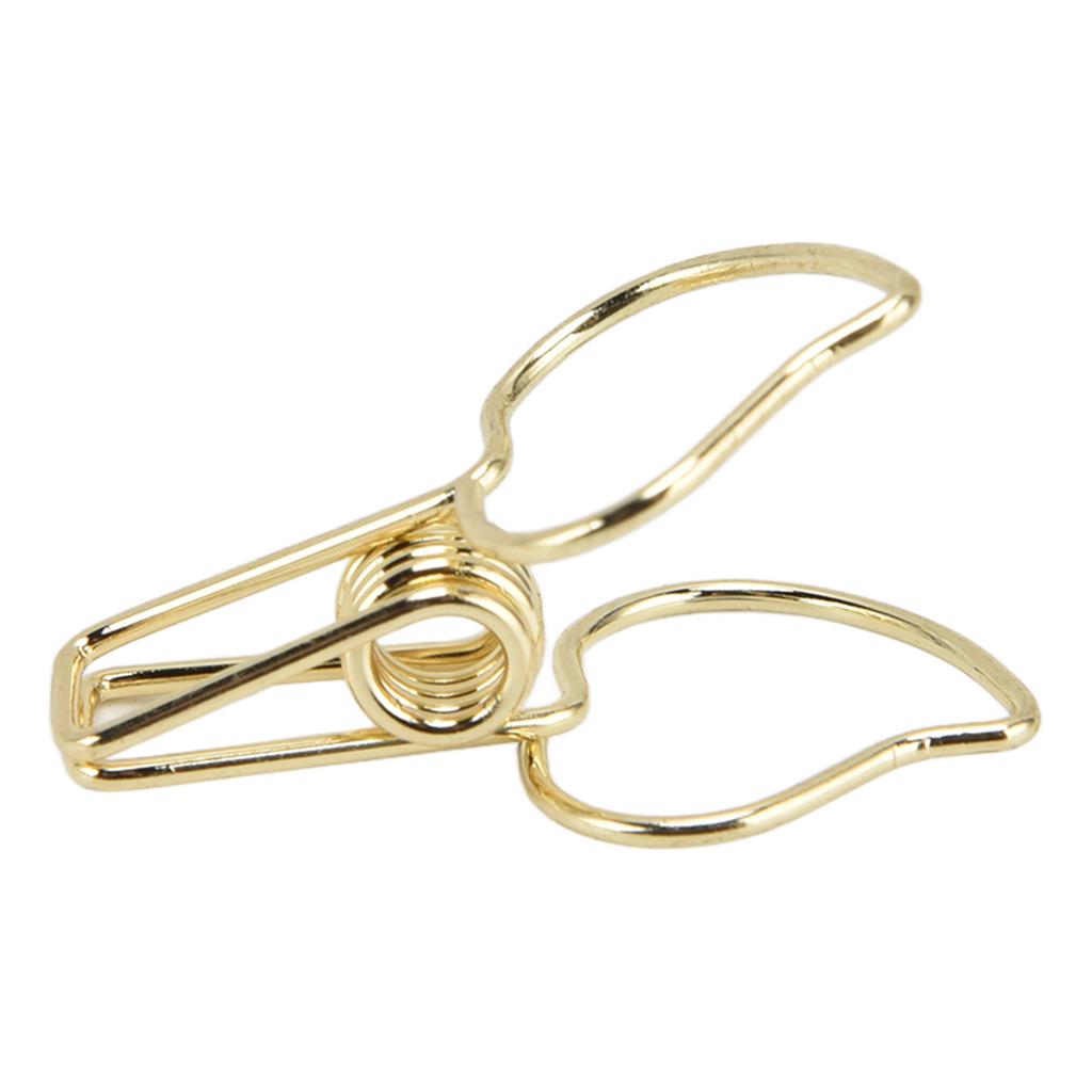 20Pcs Clips Multifunctional Strong Hollow Spring Clip for Clothes Drying Sealing Small ClipGold