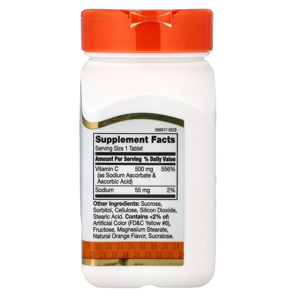 21st Century Chewable Vitamin C, Orange Flavor, 500mg, 110 Tablets
