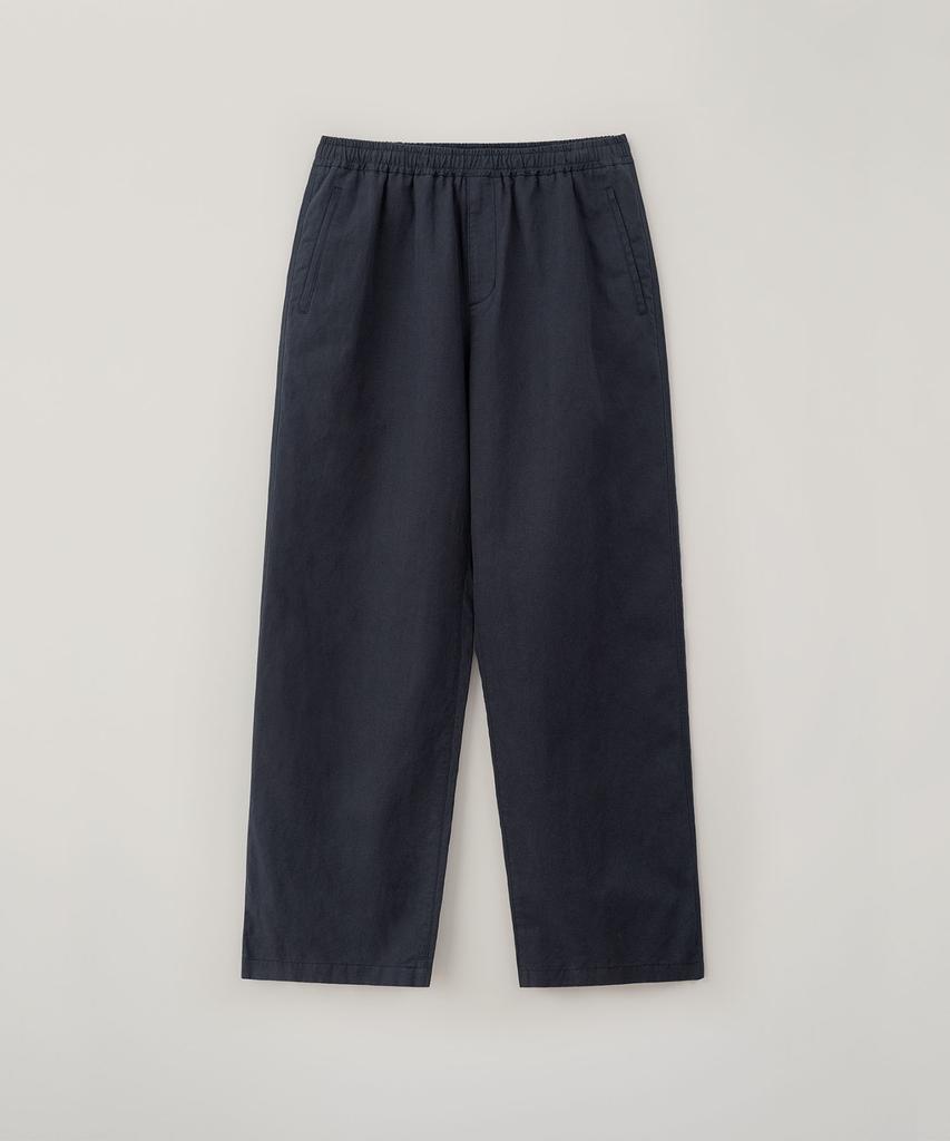 BLANKROOM Rustic Ramie Banding Pants_Navy