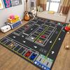Cartoon Car Traffic Children's Carpet Playroom Baby Crawl Mat Home Decor Crystal Velvet Living Room Bedroom Floor Mat