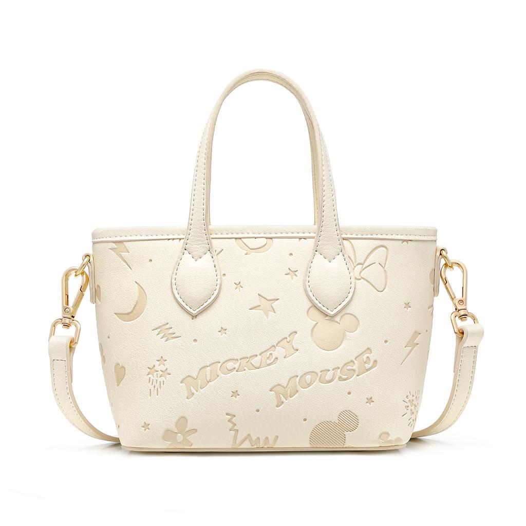 New Disney Mickey PU Crossbody Handbag Women's Pink/Ecru DHF41374-A