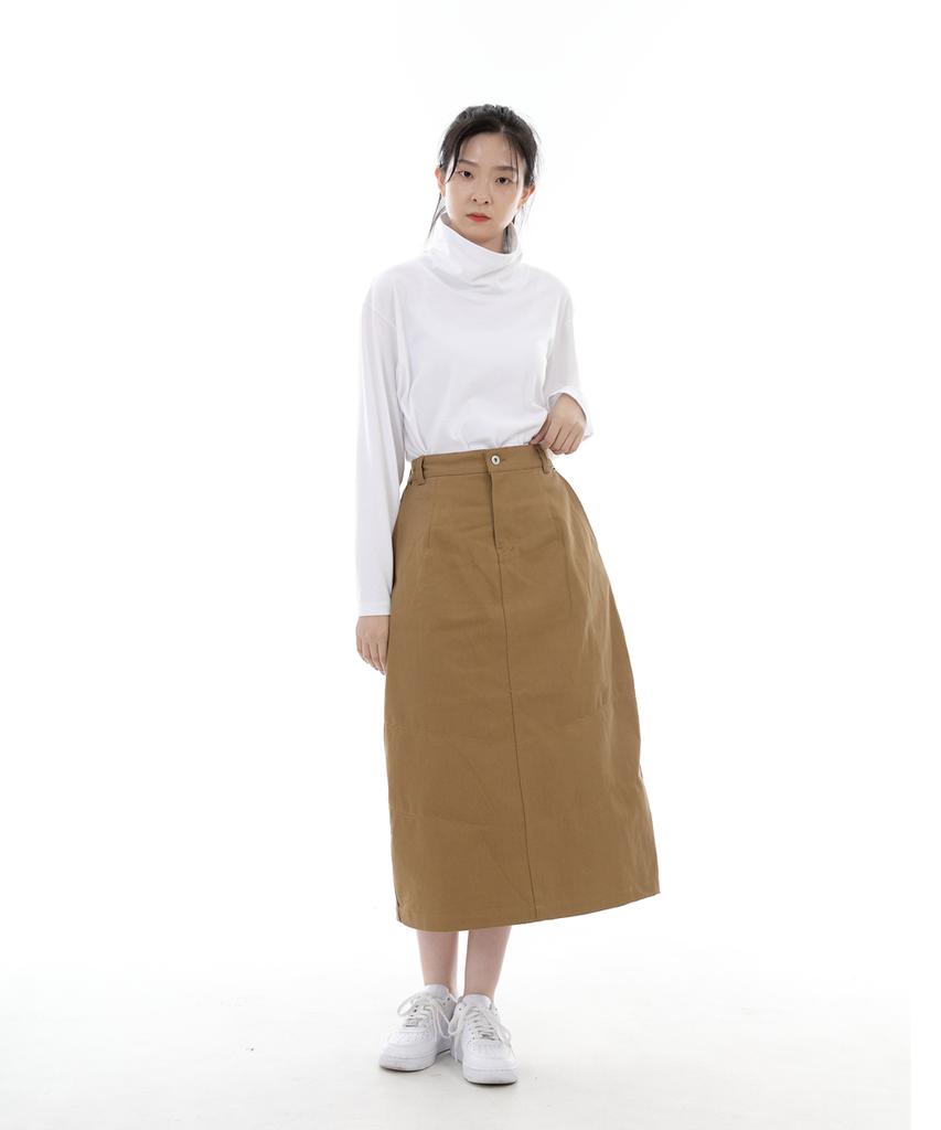 Seinteukeulu Wide Dome Half Band Long Skirt Wdh-1303 Camel