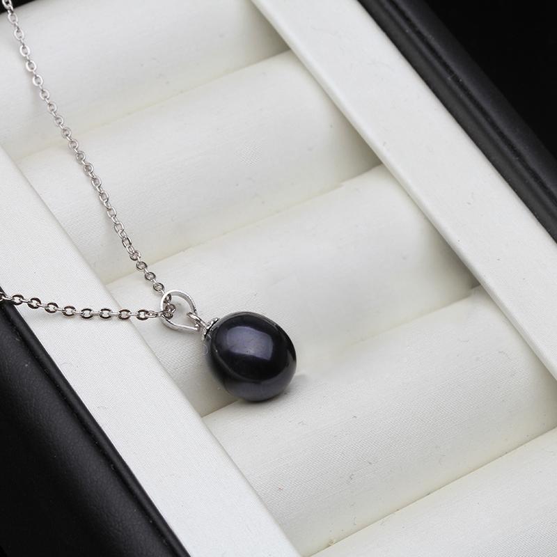 925 Sterling Silver Pearl Pendant Necklace For Women,Real Natural Pearl Pendant Chain Necklace Girl Gift