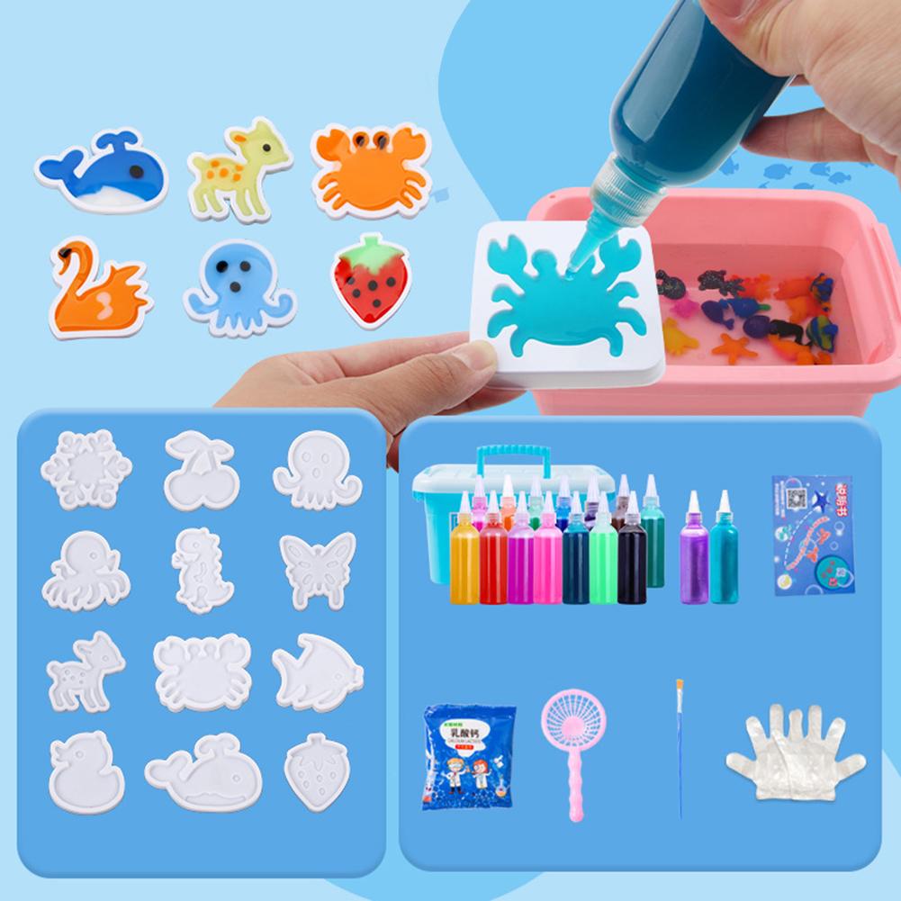 Sea Creature Water ELF Kit W/ Shape Molds Aqua Fairy Water Gel Kit Sensory Aqua Fairy Toys Set for Kids Age 3 5 6 8-12