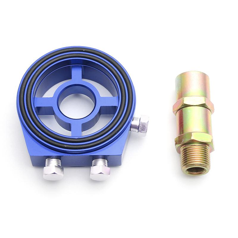 Universal Aluminum Oil Filter Sandwich Plate Thread Adapter, Oil Cooler Pressure Temp Gauge Adapter Kit
