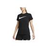 Nike Dri-Fit Park Large Logo Crew Neck T-Shirt Women Tops Black CW6967-010