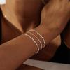 2Pcs Layered Snake Chain Bracelets for Women Dainty Gold Plated Heart Accessories Hand Chain Jewelry for Girlfriend Gift