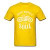 Vintage Motobike Rider Cycle Male Tops & Tees Motorcycle Tshirt Black Four Wheel Move The Body Two Wheels Move The Soul