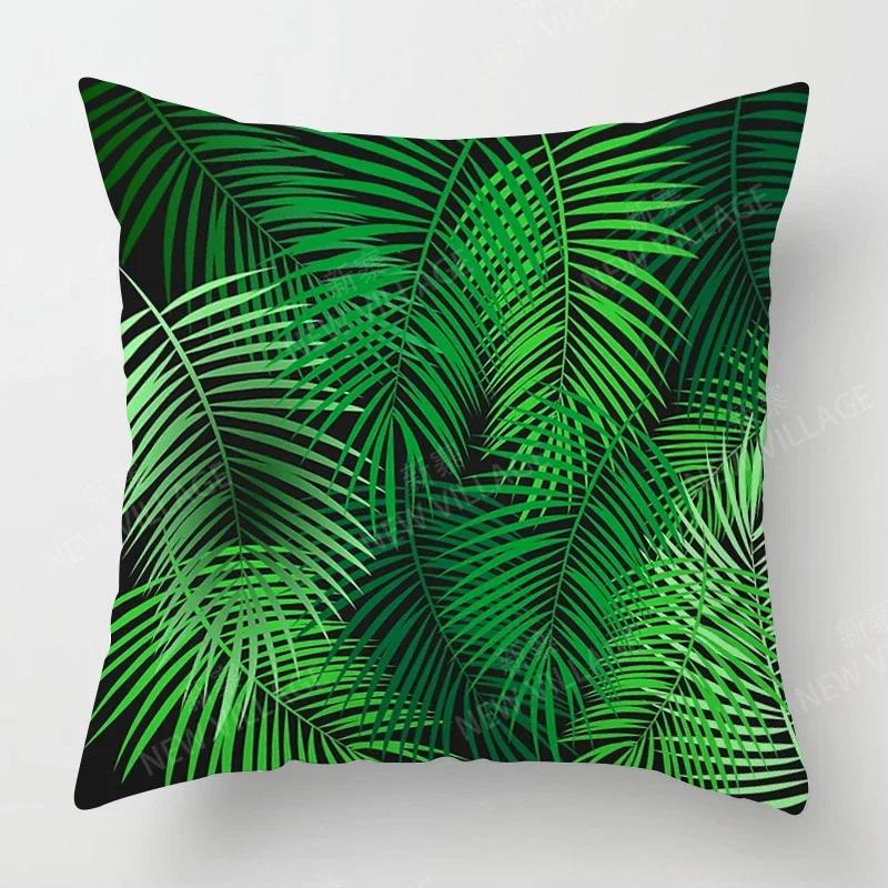 Nordic Fall Home Decor Autumn Throw Pillow Case Sofa Cushion Cover Modern 45x45cm 45*45 50x50 60x60cm 40*40cm Leaf Plant Green