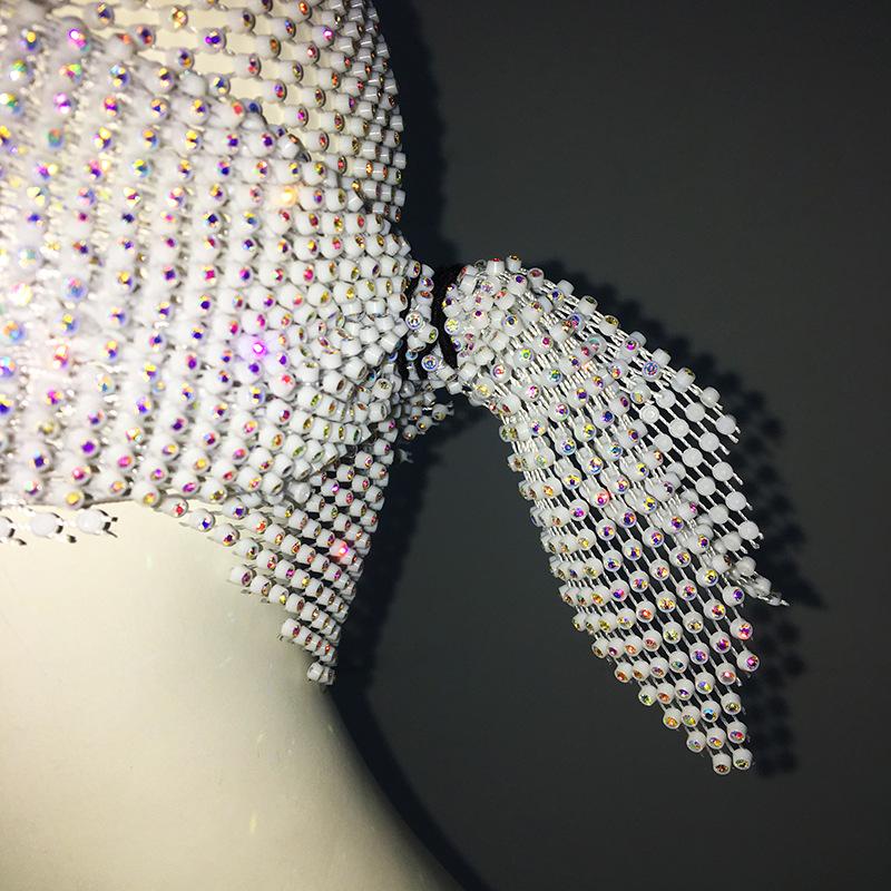 Fashionable punk rhinestone triangle scarf - street style headband